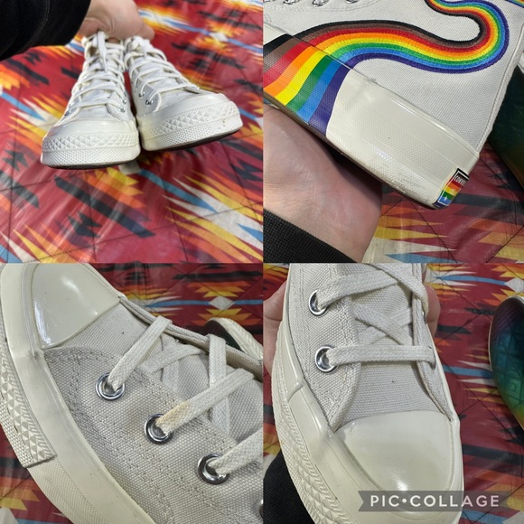 Converse Chuck 70 Hi Women’s Sz 8 Shoes Pride Rainbow LGBTQ High Top Sneakers - Picture 4 of 7